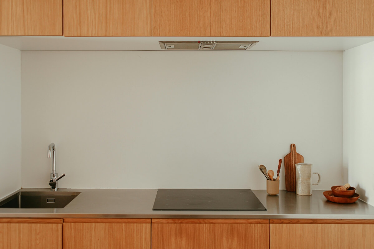 birch plywood style kitchen