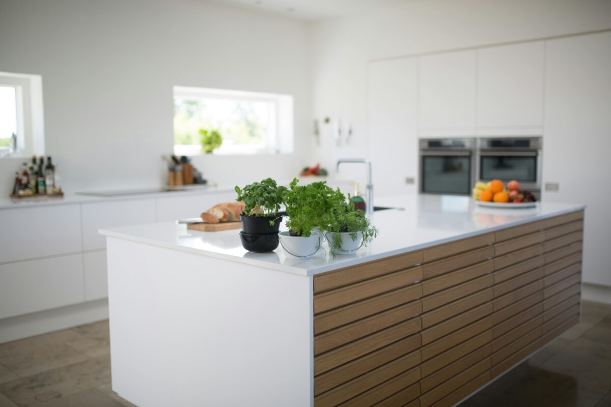 white kitchen island