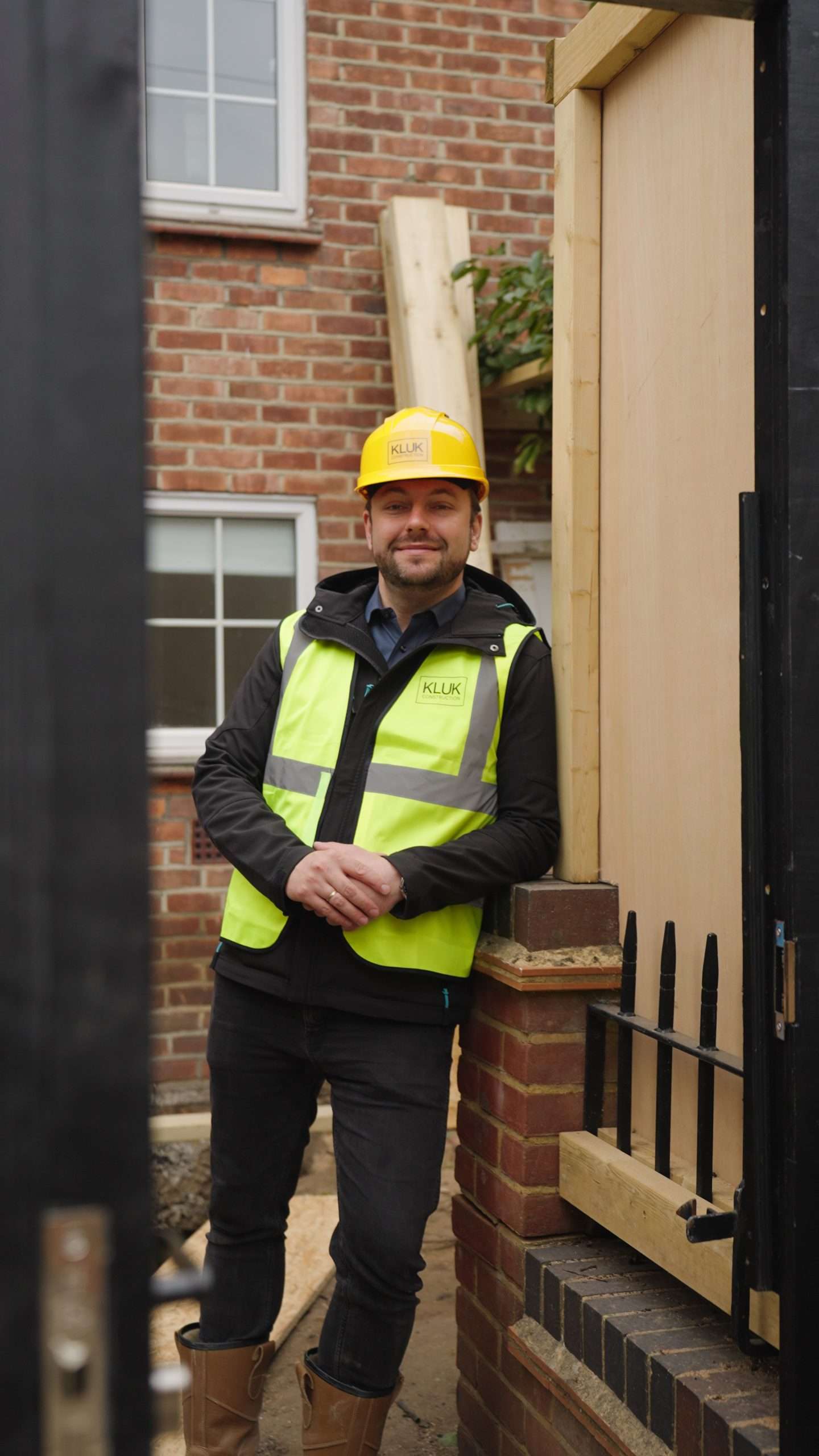 Marcin Kluk on site during a residential renovation project in South West London.